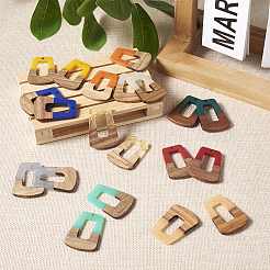 20шт 10 цвета подвески из смолы и ореха RESI-BT0001-15