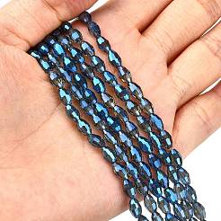 Стеклянные бусины с гальваническим покрытием &nbsp;EGLA-J013-4X6mm-F34