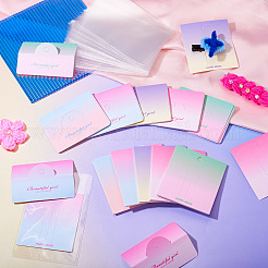 100 шт. прямоугольные градиентные цветные бумажные заколки для волос с демонстрационными карточками&nbsp;CDIS-TA0001-32