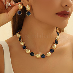 Комплекты круглых ожерелий и серег-гвоздиков из сплава и акрила для женщин FS-WG1D203-01