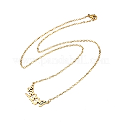 201 нержавеющая сталь номер 333 с крыльями бабочки подвеска ожерелье&nbsp;LS-NJEW-P332-01A-G