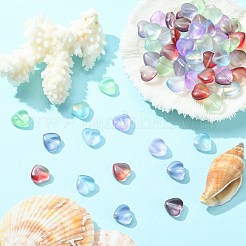 100шт прозрачная гальваническая матовая стеклянная бусина&nbsp;EGLA-CJ0001-20