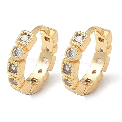 Латунные микро проложить серьги обруча кубического циркония EJEW-H152-01E-G