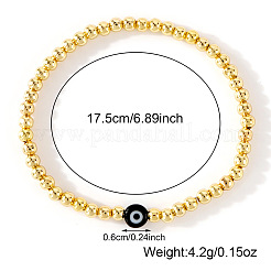 Браслеты из круглых бусин из золотой латуни&nbsp;ZL1775-6