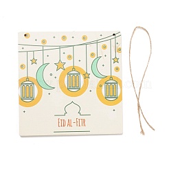 Доска плотности темы Ид деревянная настенная подвеска дверная табличка с орнаментом&nbsp;HJEW-C004-01I