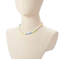 Полимерная глина бисера ожерелья NJEW-JN03619-01