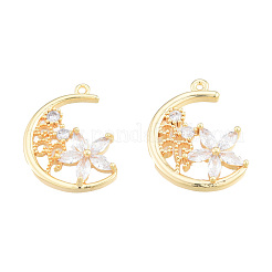 Латунные микропаве прозрачные подвески с фианитом&nbsp;KK-N231-384