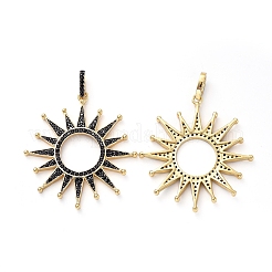 Латунные подвески с микропейвом и черным цирконием в форме солнечного затмения&nbsp;LS-KK-I658-56