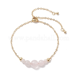 Круглые браслеты из натурального розового кварца BJEW-JB12806-01