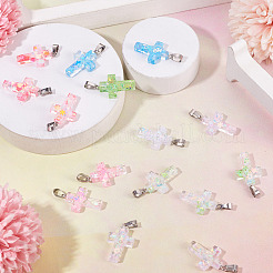 15 шт. подвески из светящейся смоляной пайетки&nbsp;RESI-TA0004-20B