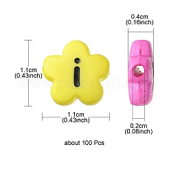 Непрозрачные акриловые бусины с горизонтальными отверстиями в форме цветка SACR-YW0001-59