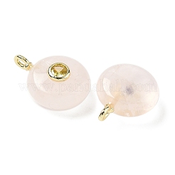 Плоские круглые подвески из натурального розового кварца G-H318-01G-09