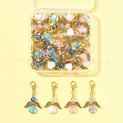 32 шт. 4 стиля подвеска в виде ангела из акрила и сплава HJEW-FS00040-04