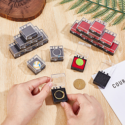 24шт 2-х цветные пластиковые упаковочные коробки с губкой внутри для брошей&nbsp;CON-HY0001-06