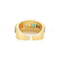 Манжеты из латуни с микро паве кубический цирконий для женщин RJEW-T016-39G-01