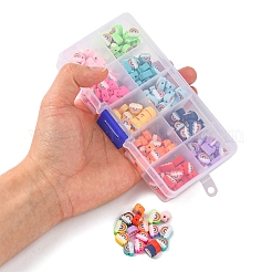 200шт 10 цвета бусины из полимерной глины ручной работы CLAY-YW0001-67