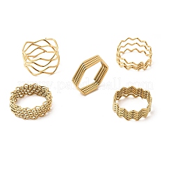 5 шт. открытые манжеты из нержавеющей стали 304 для женщин&nbsp;RJEW-K313-02G