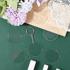 50шт. прозрачные акриловые диски большие подвески&nbsp;TACR-YW0003-12