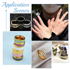 18 шт. 9 размер 201 нержавеющая сталь рифленое кольцо для мужчин и женщин STAS-UN0045-60A-P