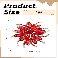 1 шт. булавки для лацкана из цветочного сплава со стразами для свадебной вечеринки&nbsp;JEWB-LP0006-06D