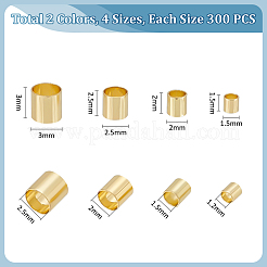 2400 шт. 8-х стилевые латунные бусины-столбики&nbsp;KK-UN0003-74