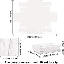 Бумажные ящики с мраморным узором CON-WH0071-06C