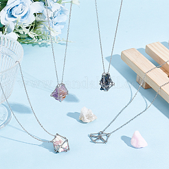 10 шт. 201 нержавеющая сталь макраме мешочек пустой держатель камней для изготовления подвесок ожерелий&nbsp;MAK-UN0001-52