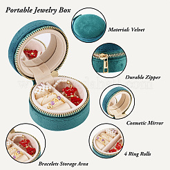Портативные дорожные круглые бархатные ювелирные наборы для хранения коробок на молнии CON-TAC0001-11A