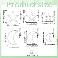 Набор для самостоятельного изготовления сережек-подвесок в виде луны и звезд из нержавеющей стали 304 DIY-DR0001-38