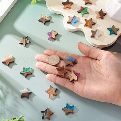 20 шт. подвески из двух цветов: прозрачной и непрозрачной смолы и орехового дерева&nbsp;RESI-TA0004-58