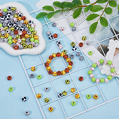 160шт 8 цвета непрозрачные акриловые бусины MACR-DC0001-13