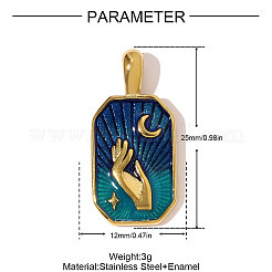 Подвески из нержавеющей стали 304 с эмалью&nbsp;STAS-OY008-04G