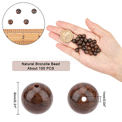 Нити шарик натуральный бронзита&nbsp;G-AR0002-36