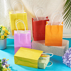 12 шт. 6-х цветные однотонные крафт-бумажные пакеты&nbsp;AJEW-TA0002-64A