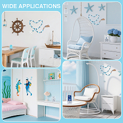 4 шт. 4-цветный пляжный стул из дерева и ткани&nbsp;DIY-ME0002-54