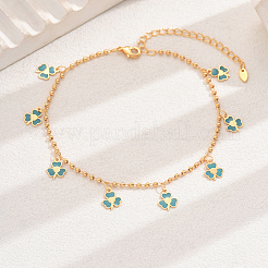 Модные женские браслеты на ногу с подвеской в виде цветка из латуни и эмали KA8156-2