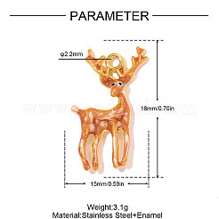 Подвески из нержавеющей стали 304 с эмалью&nbsp;STAS-OY011-90G