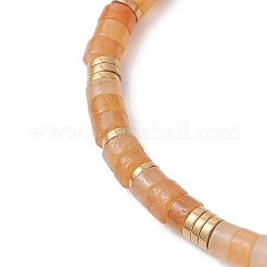 Эластичный браслет из натуральных красных бусин авантюрина для женщин&nbsp;BJEW-JB13215-04