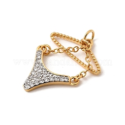 Подвески для одежды из латуни с микропаве из прозрачного кубического циркония&nbsp;KK-I360-014G-01