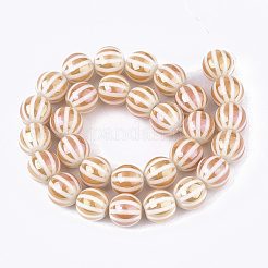 Стеклянные бусины с гальваническим покрытием  EGLA-S177-11B-M