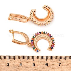 Латунные микро проложить серьги обруча кубического циркония&nbsp;EJEW-K300-50G-01