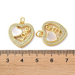 Подвески из латуни с микро-паве ко Дню святого Валентина KK-B083-41E-G