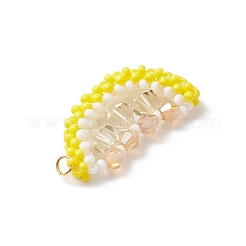 Подвески из стеклянных бусин в виде ломтиков лимона&nbsp;PALLOY-MZ00813