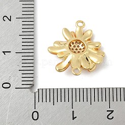 Подвески-коннекторы из цветочной латуни с микропаве из прозрачного кубического циркония&nbsp;LS-KK-M326-06-G01