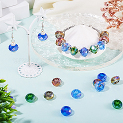 50 шт. 5-х цветные прозрачные стеклянные европейские бусины GPDL-TA0001-05