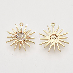 Кулоны солнечного затмения из латуни с прозрачным фианитом и прозрачным фианитом&nbsp;LS-ZIRC-T011-27G-NF-1