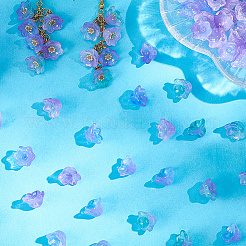 150 шт. 3-цветные прозрачные двухцветные стеклянные бусины&nbsp;GLAA-LT0001-04B