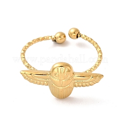 Ионное покрытие(ip) 304 нержавеющая сталь сова открытые манжеты кольца для женщин&nbsp;LS-RJEW-H136-01G