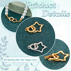 2 шт. 2 цвета 925 застежки из стерлингового серебра STER-PH0001-99