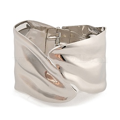 Не тускнеющие винтажные кованые железные широкие браслеты на петлях для женщин&nbsp;BJEW-L629-14P